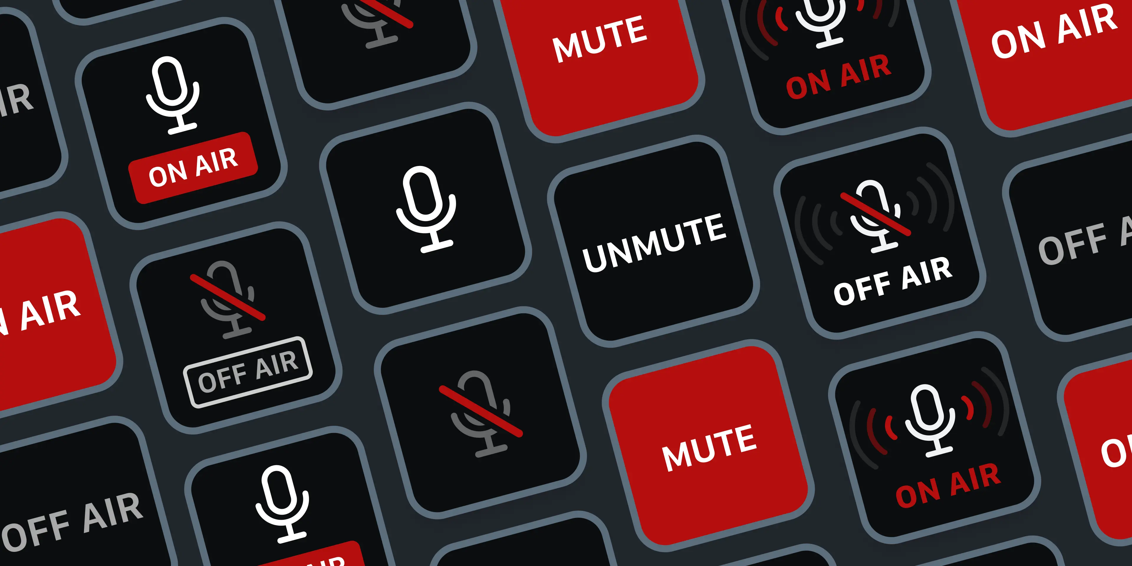 Different styles of key for Stream Deck mute, unmute, and toggle keys