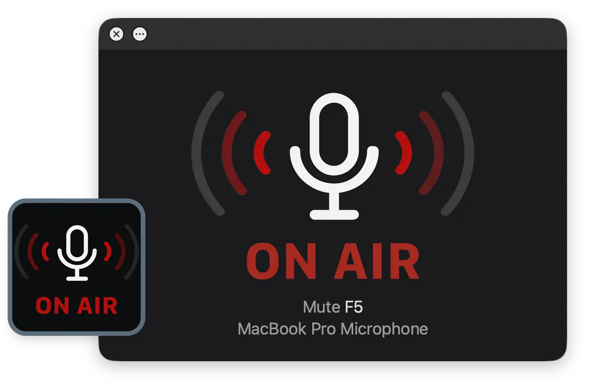 Mic Check interface and Stream Deck key showing the same mute status